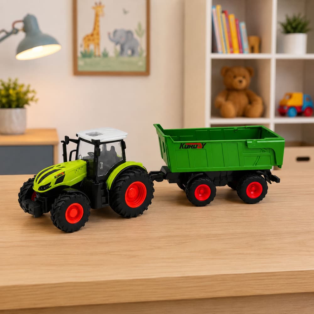 RC traktor z kiper prikolico, LED luči, 1:24 5