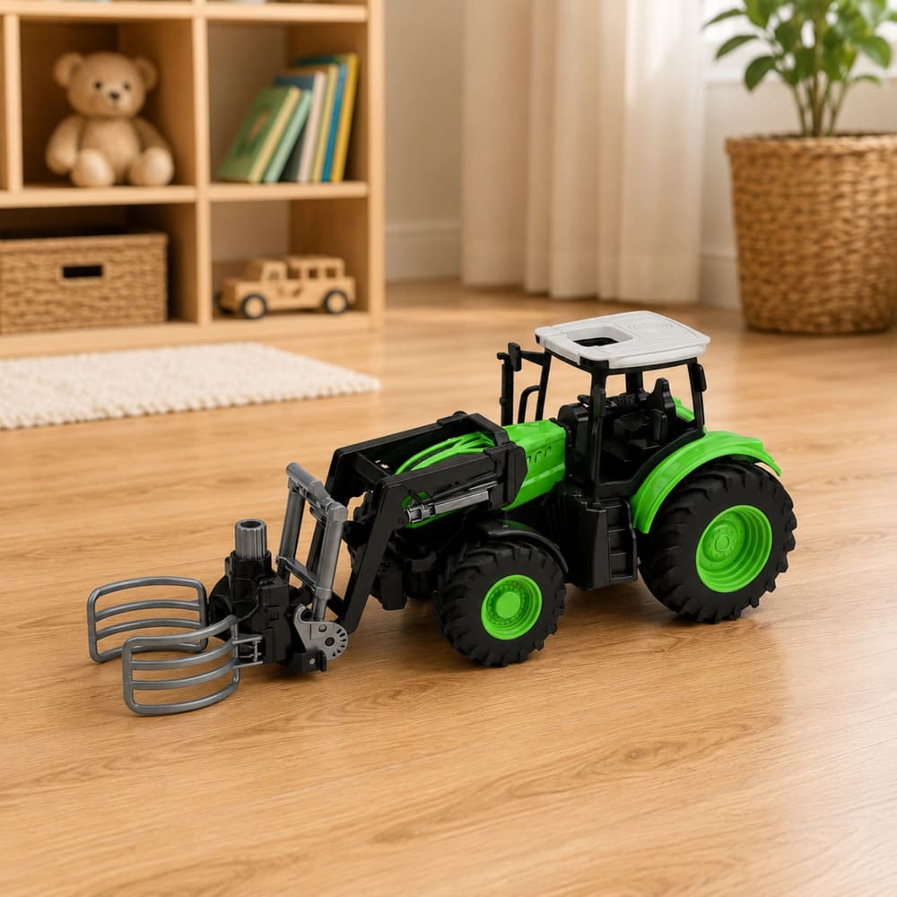 RC traktor z zajemalko za bale, LED luči, 1:24 4
