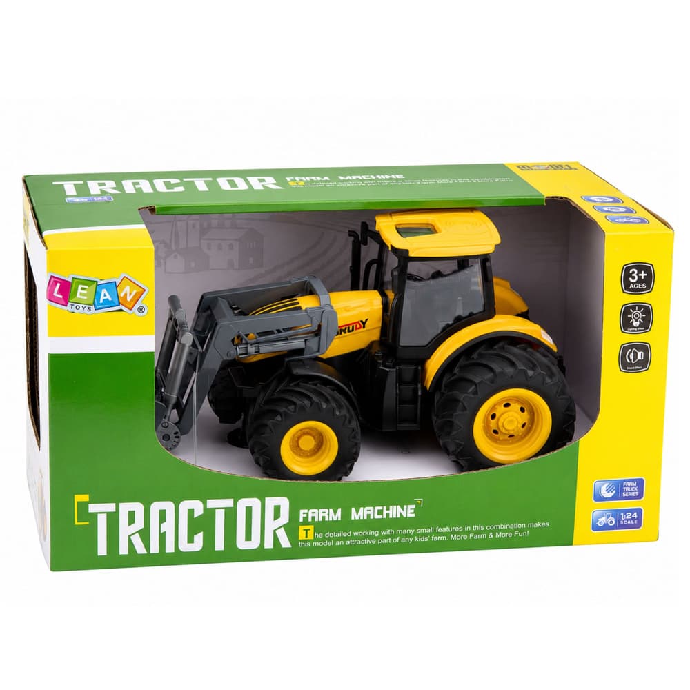 Kmetijski Traktor s Pobočnikom, Luči, Zvoki (Rumena, 1:24) 5