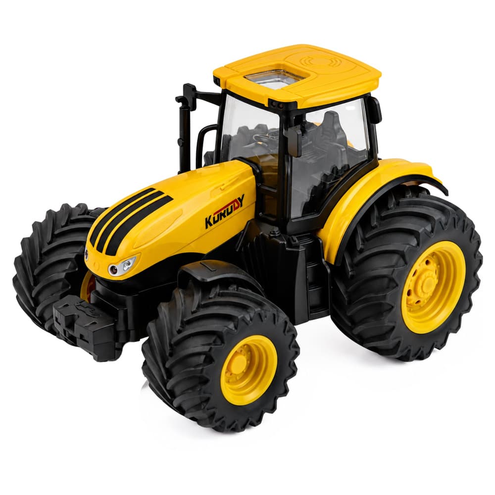 RC traktor z sejačem, luči, zvoki, rumen, 1:24 4