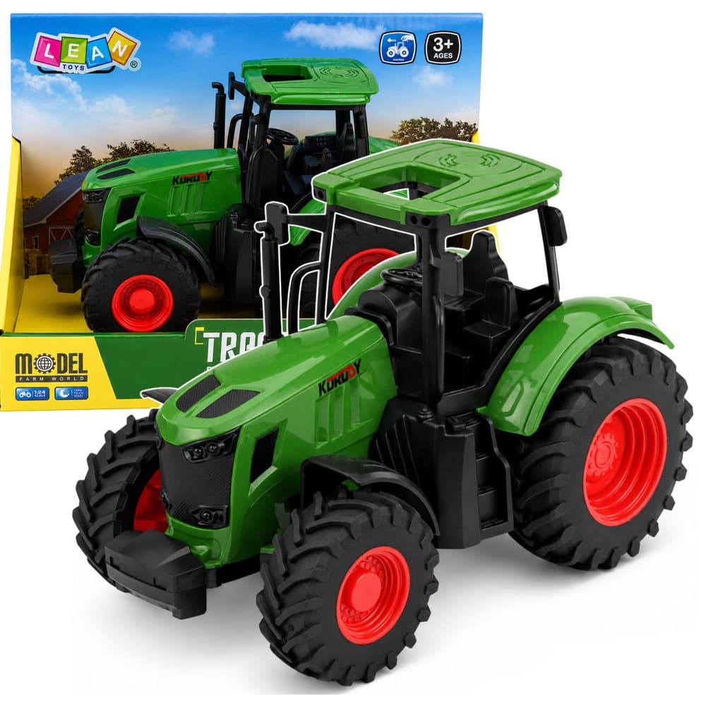 Kmetijski traktor LEAN TOYS 1:24, gumijasta kolesa, zelena