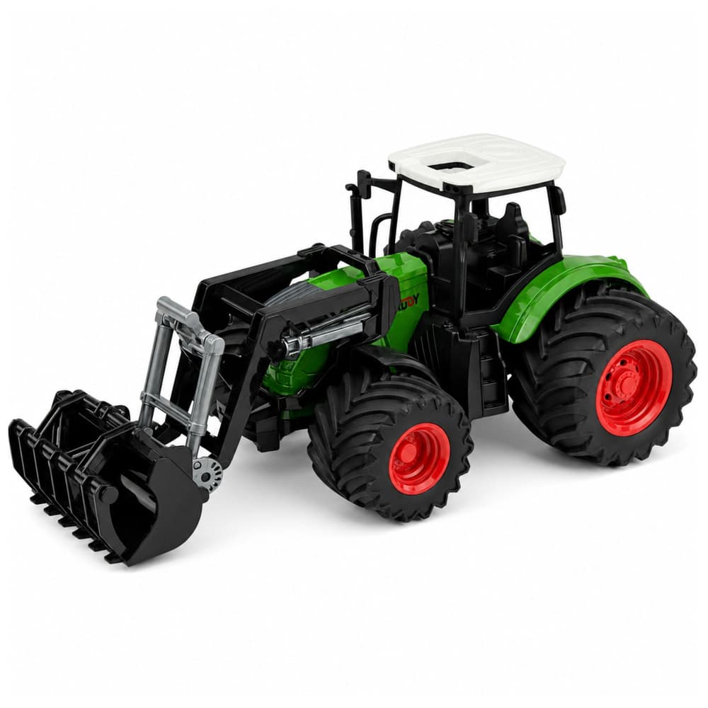 Traktor kmetijski LEAN TOYS 1:24 z čelnim nakladačem, zelena 2