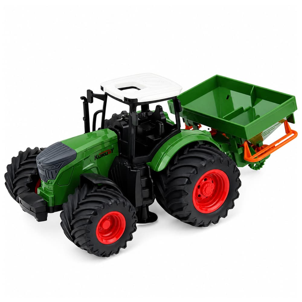 Kmetijski traktor LEAN TOYS 1:24 s sejačem, zelena 2
