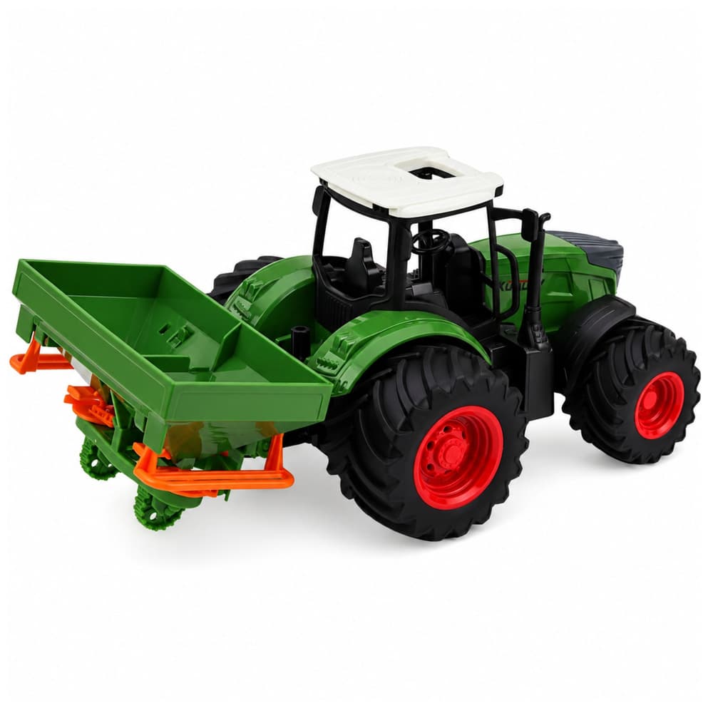 Kmetijski traktor LEAN TOYS 1:24 s sejačem, zelena 3