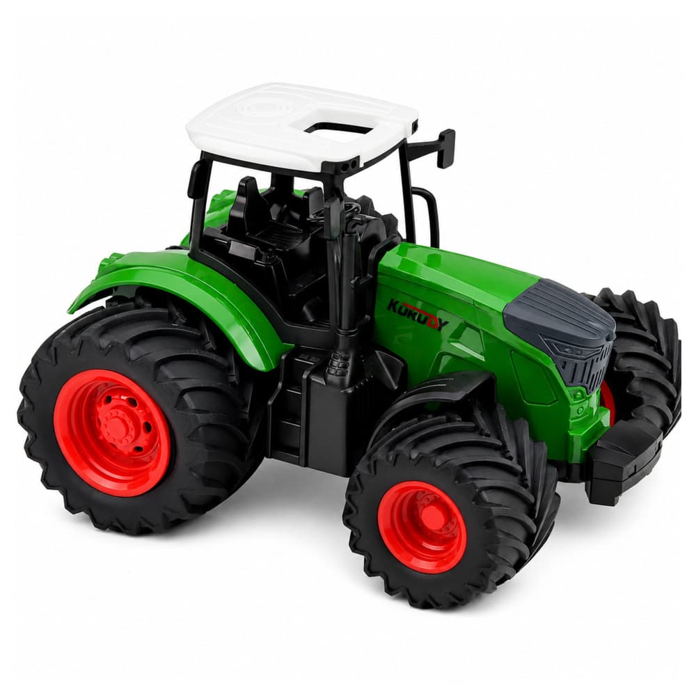 RC traktor s plugom, gumijasta kolesa, zelen, 1:24 4