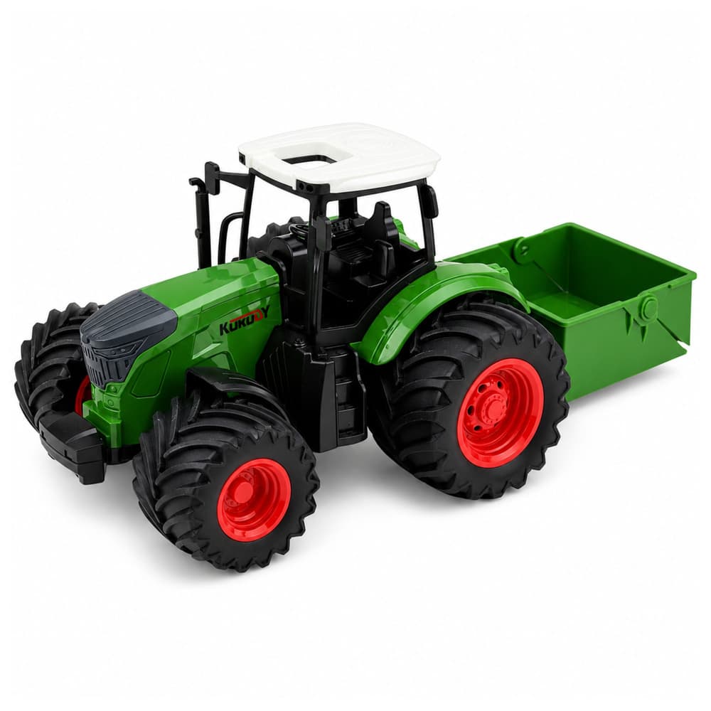 Traktor kmetijski LEAN TOYS 1:24 z razsipalnikom gnojila, zelena 2