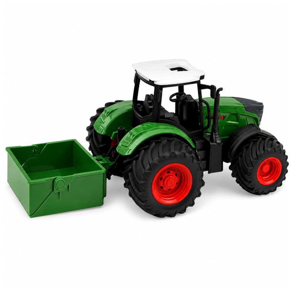 Traktor kmetijski LEAN TOYS 1:24 z razsipalnikom gnojila, zelena 3