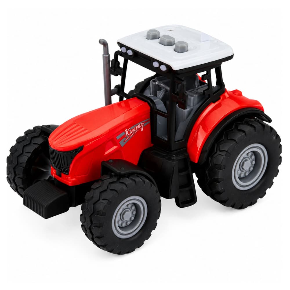 Traktor s prikolico za živali, krave, luči, zvoki, 4 el. 3