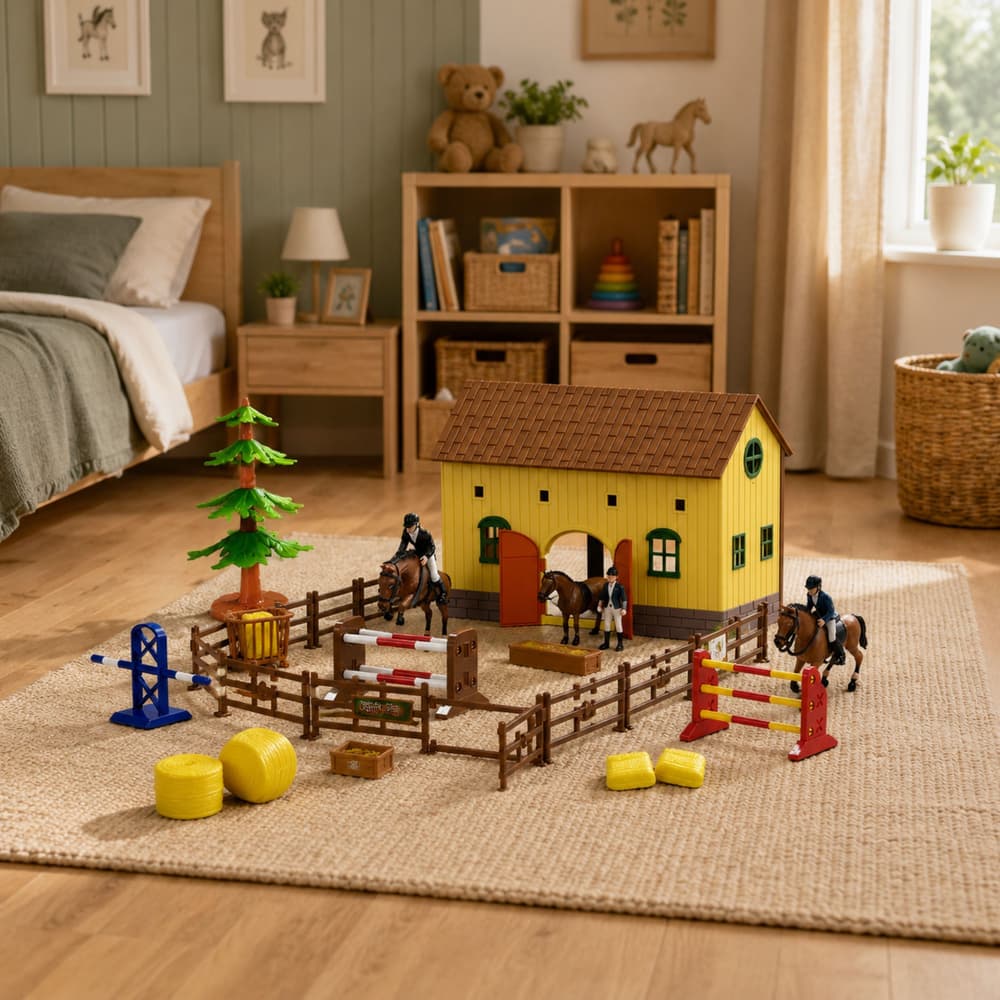 LEAN TOYS Set Farma, Konjski Hlev, Prečki, Figurice, 69 el. 4