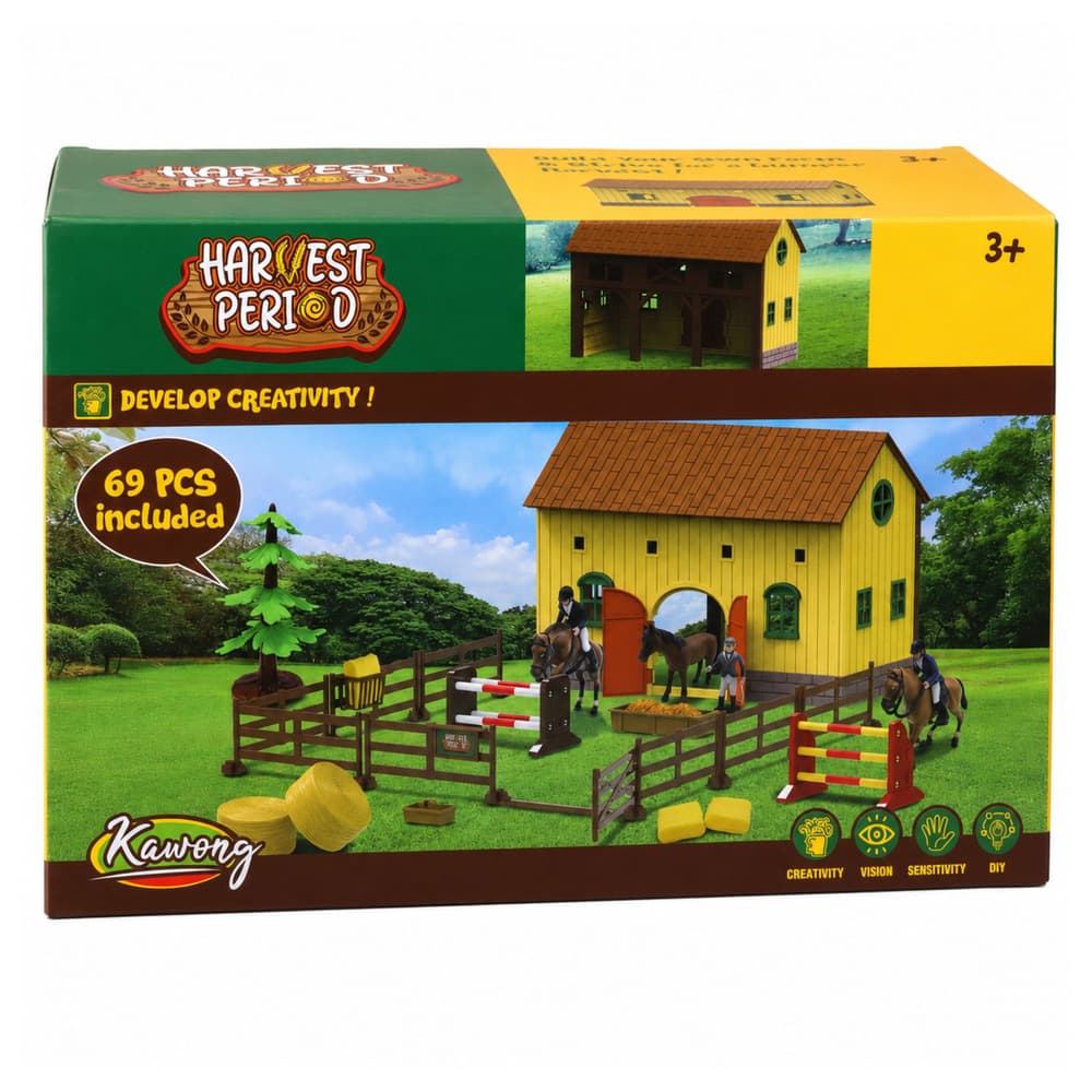 LEAN TOYS Set Farma, Konjski Hlev, Prečki, Figurice, 69 el. 5