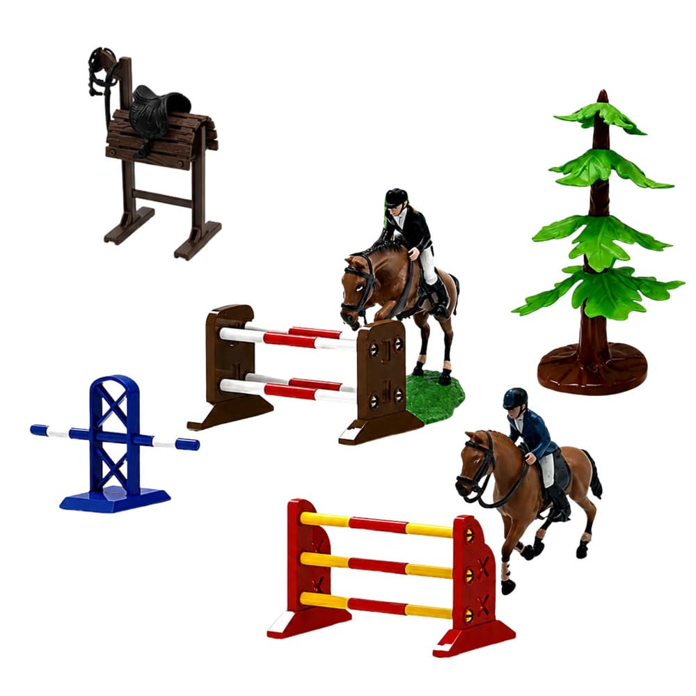 LEAN TOYS Set Farma, Konjska Stadiona, Traktor, Tor s Preprekami, Konji, Figurice, 72 el. 4