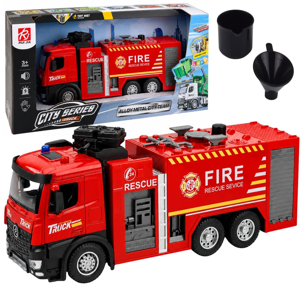 Gasilska cisterna LEAN TOYS 1:12 s funkcijo izstreljevanja vode, lučmi in zvoki