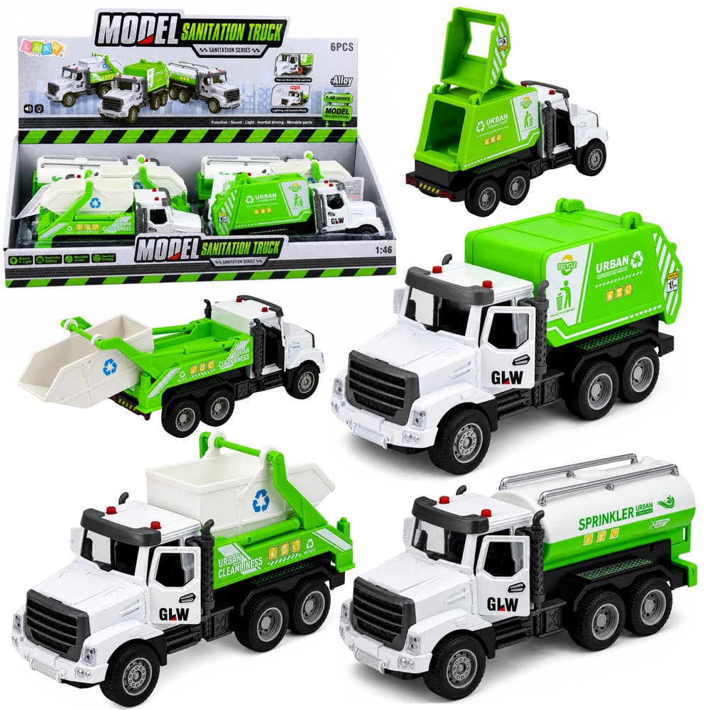 Komunalno vozilo LEAN TOYS, kovinska kabina, pogon, odpirajoča vrata, luči, zvoki 1:46