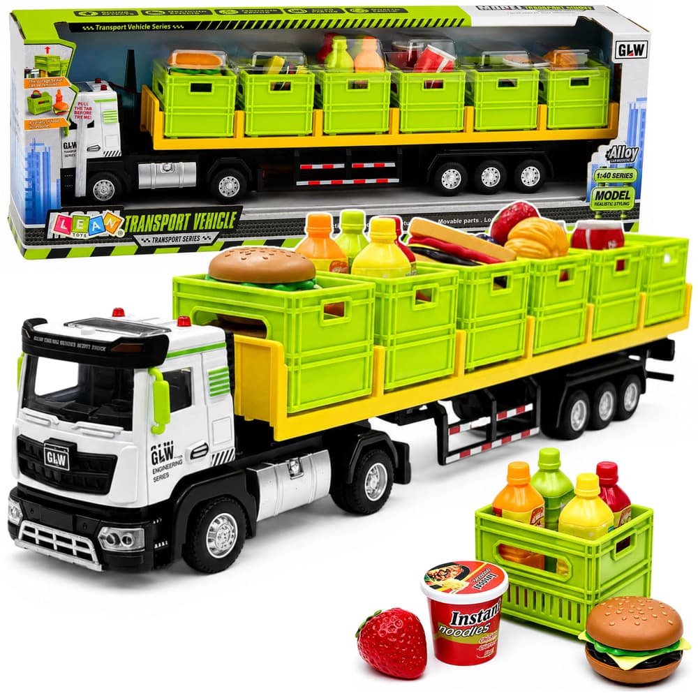 Tovornjak LEAN TOYS za živila, baterijski, zeleni 1:40