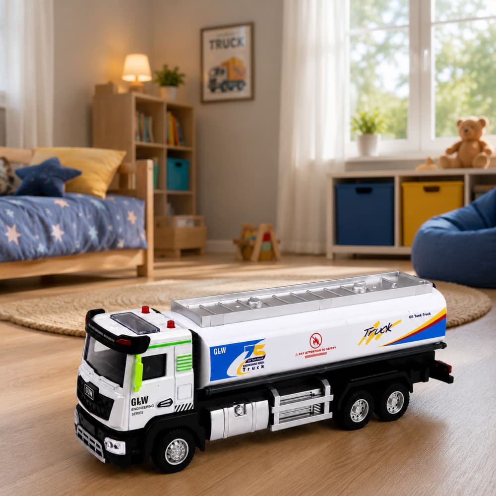 Tovornjak cisterna LEAN TOYS Kovinski, modro-bela 1:40 4