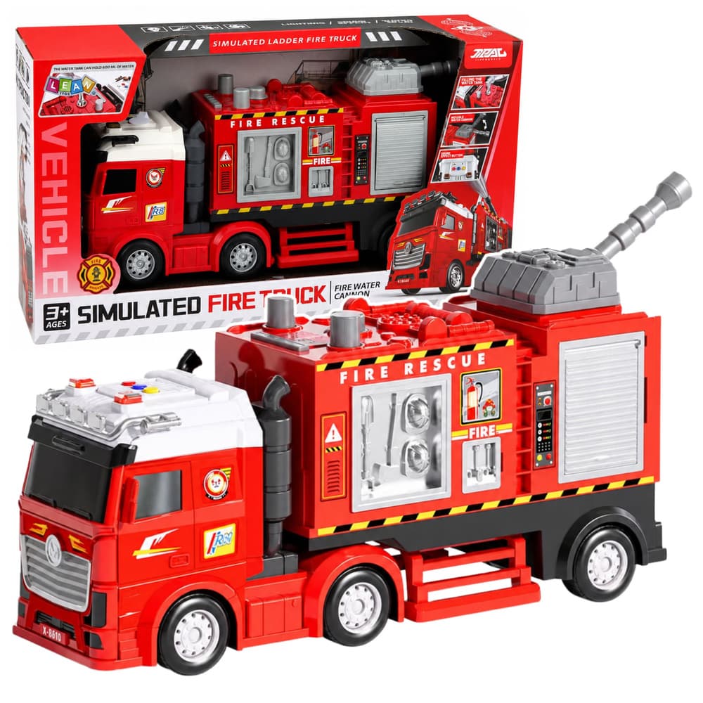 Gasilsko vozilo LEAN TOYS z vodno topom, luči, zvoki