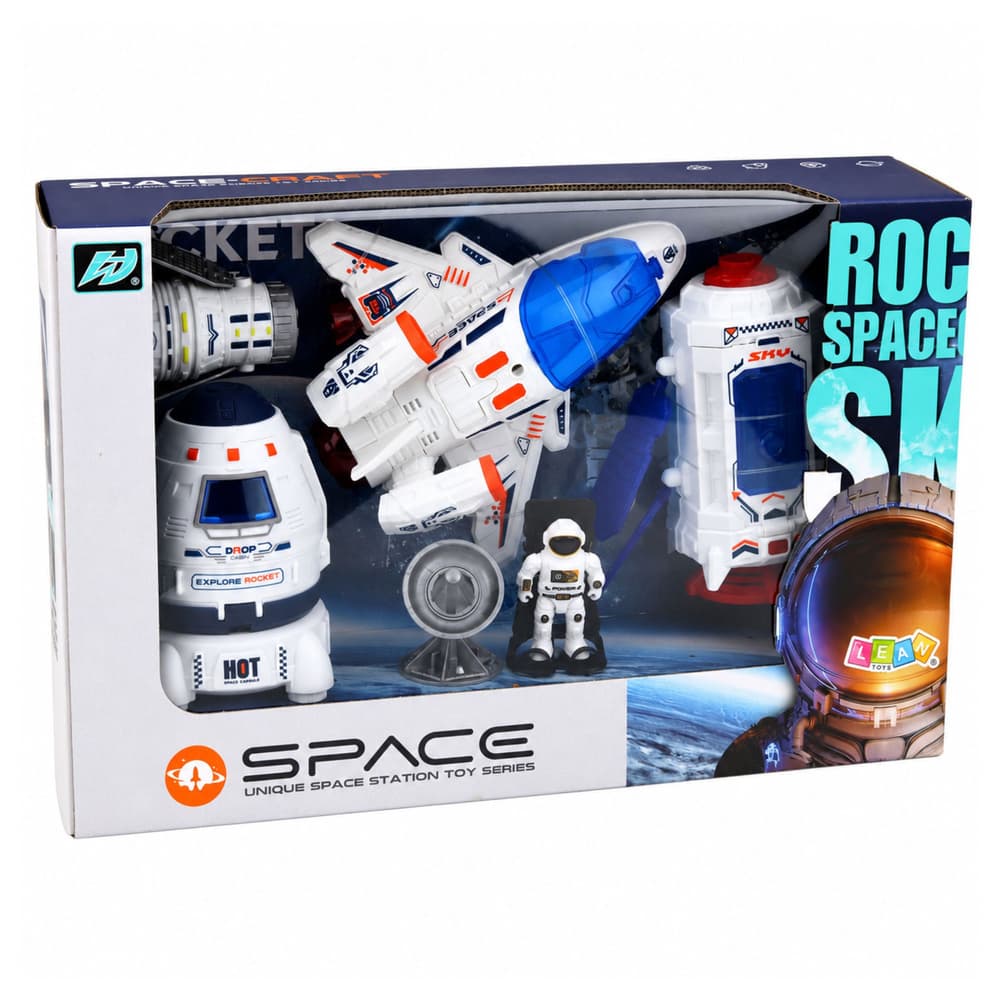 LEAN TOYS Komplet vesoljsko plovilo, satelit, kapsula in astronaut 7