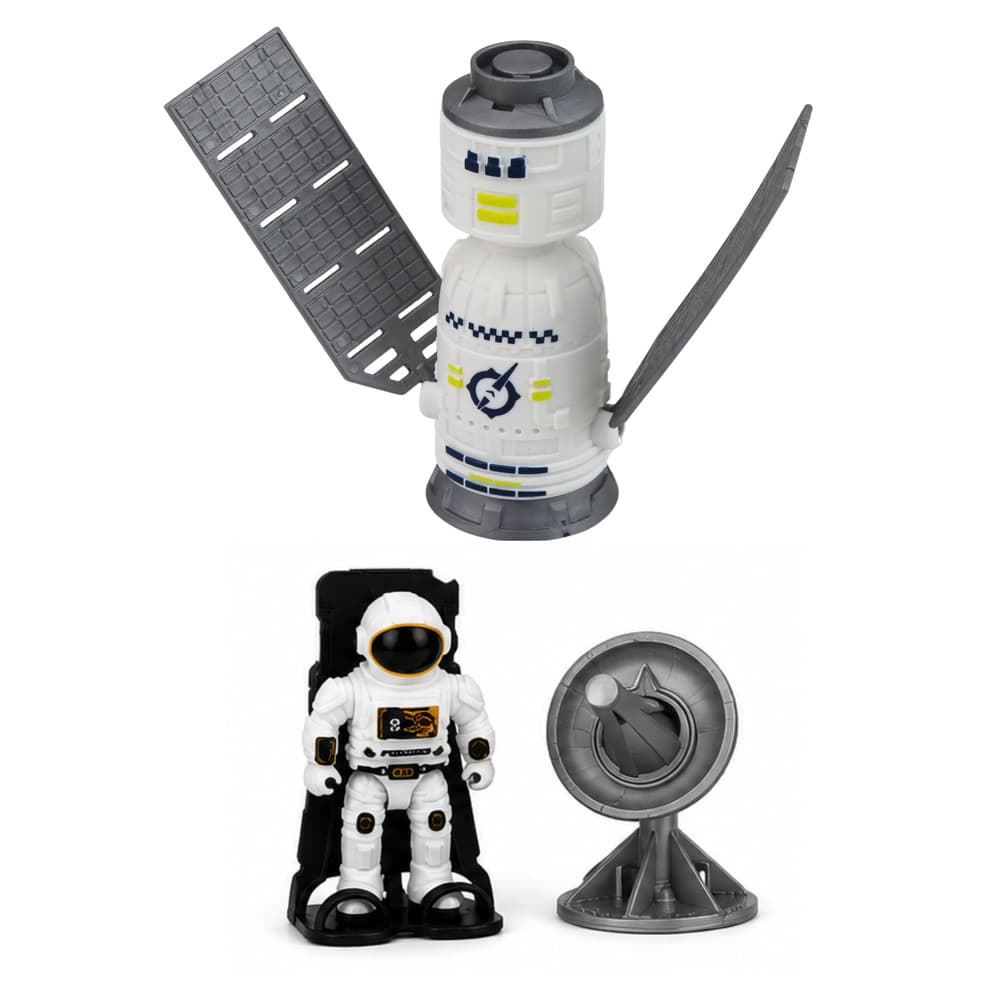 LEAN TOYS Komplet vesoljski raketoplan, raketa, vozilo in astronaut 4