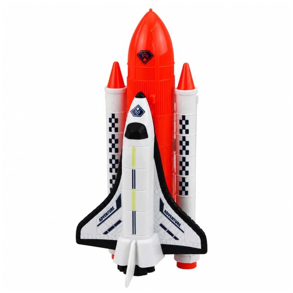 LEAN TOYS Komplet vesoljska raketa, raketoplan, dron in astronaut 2
