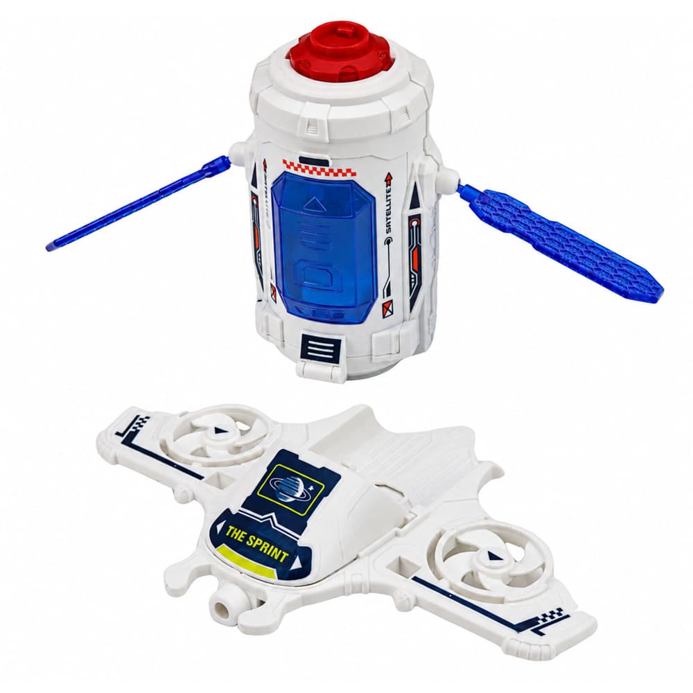 LEAN TOYS Komplet vesoljska raketa, raketoplan, dron in astronaut 3