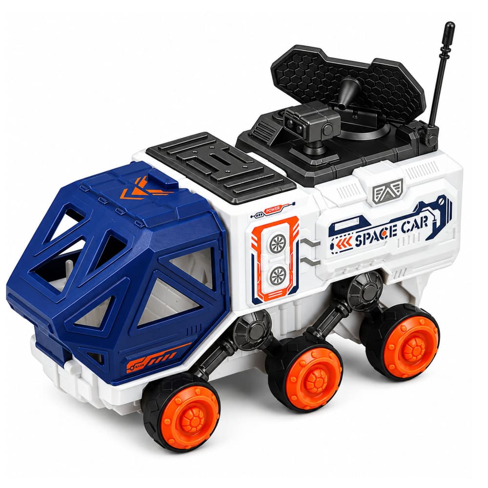 LEAN TOYS Komplet vesoljska raketa, raketoplan, dron in astronaut 4