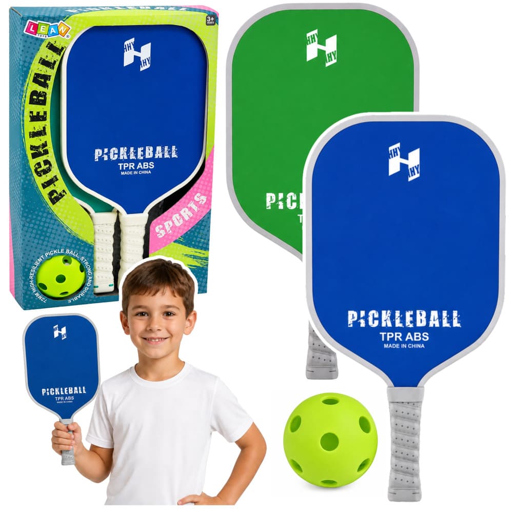 Set za pickleball LEAN TOYS, paletke in žogica, zeleno-modri