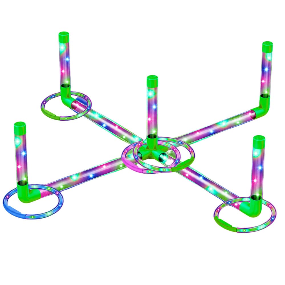 Igra Lean Toys Ringo LED obroči - metanje v cilj, 3 načini luči 3