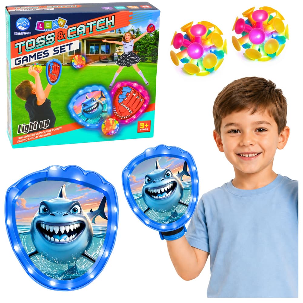 Igra Lean Toys paletke Shark LED - lovljenje žogic, za otroke