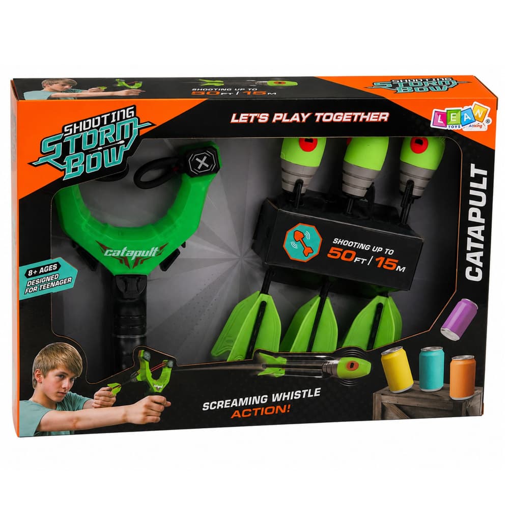 Lovski lok s piskičimi puščicami LEAN TOYS, zeleni 5