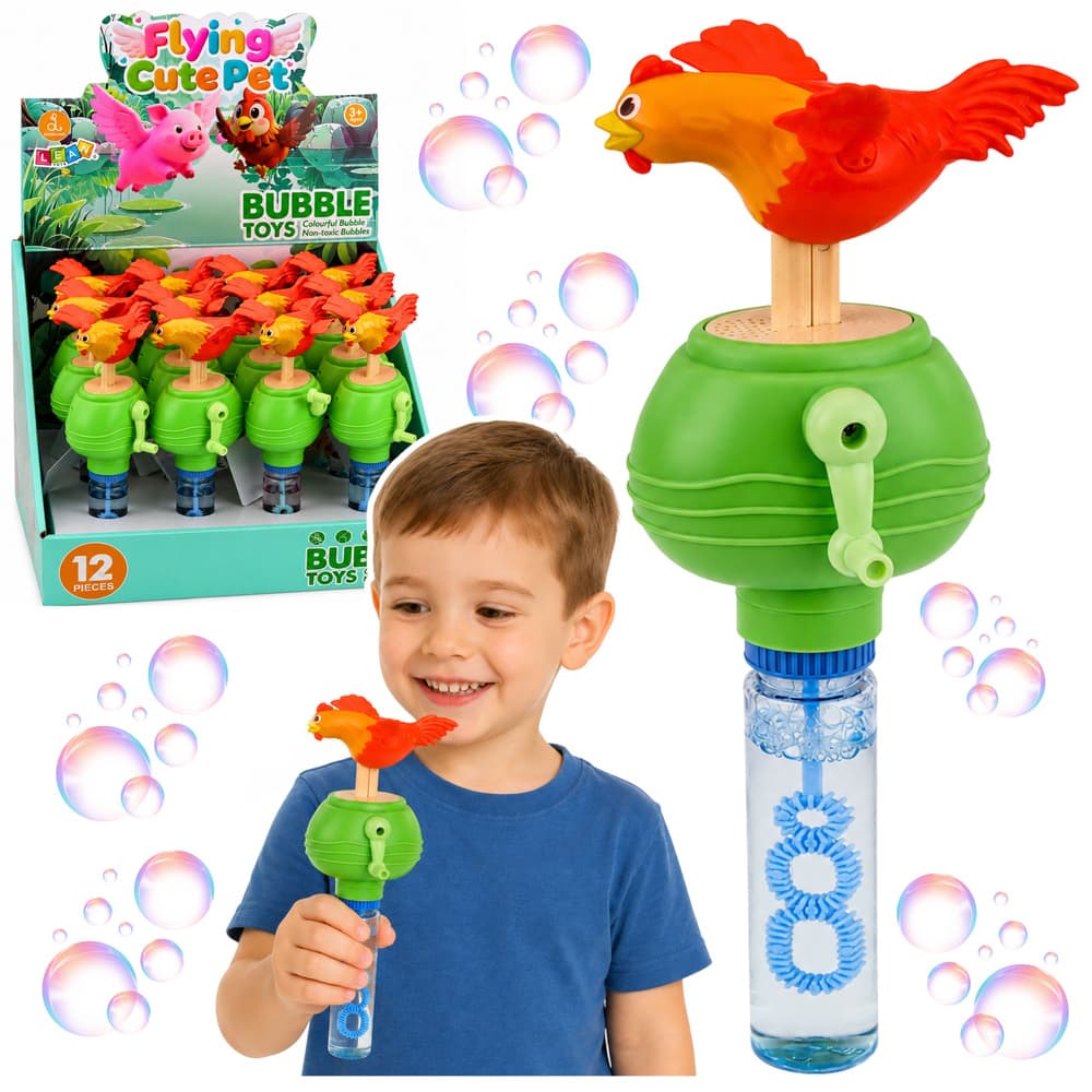 Mehurčki LEAN TOYS s kokošjo, premikajočimi krili in pisalom