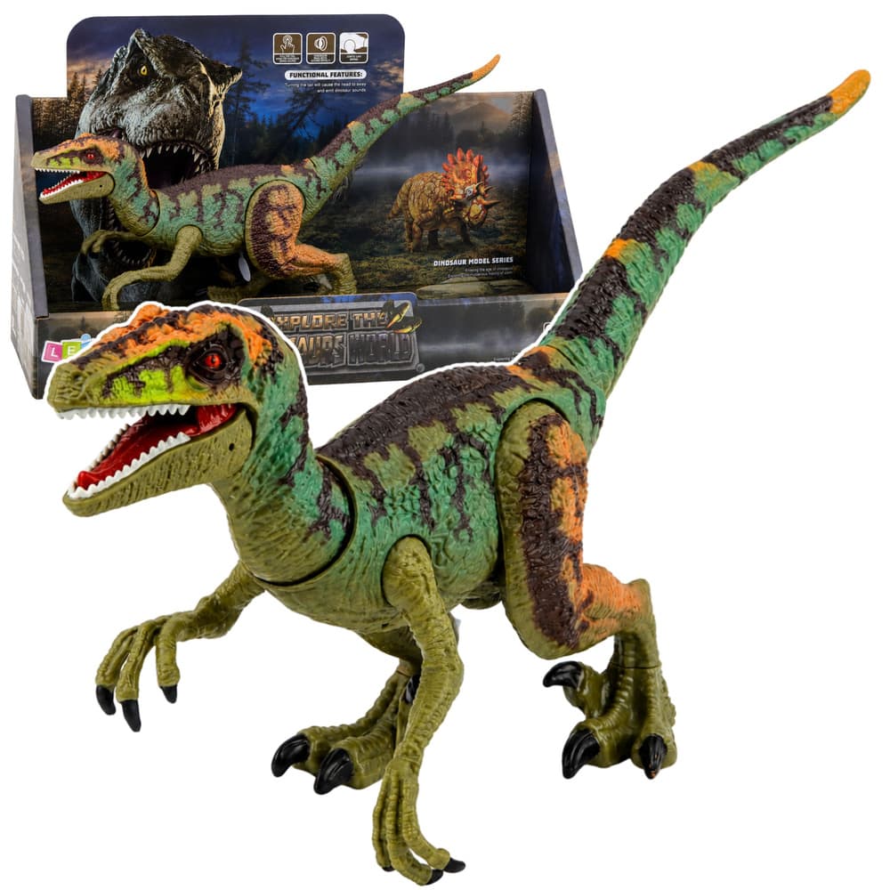 Dinozaver LEAN TOYS Velociraptor, premične okončine, zvoki