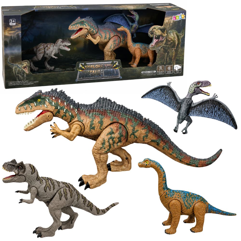 Set dinozavrov LEAN TOYS T-Rex, Spinozaver, Pteranodon, Brakiozaver