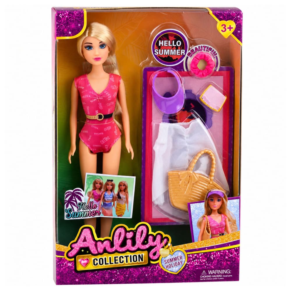 LEAN TOYS Lutka Anlily Plażowiczka s plažnimi dodatki 4