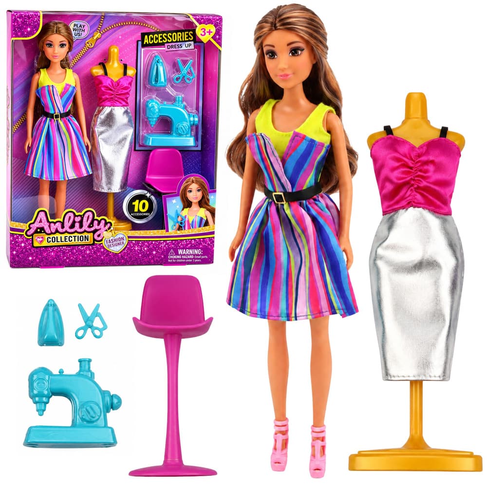 LEAN TOYS Lutka Anlily Modna oblikovalka z dodatki