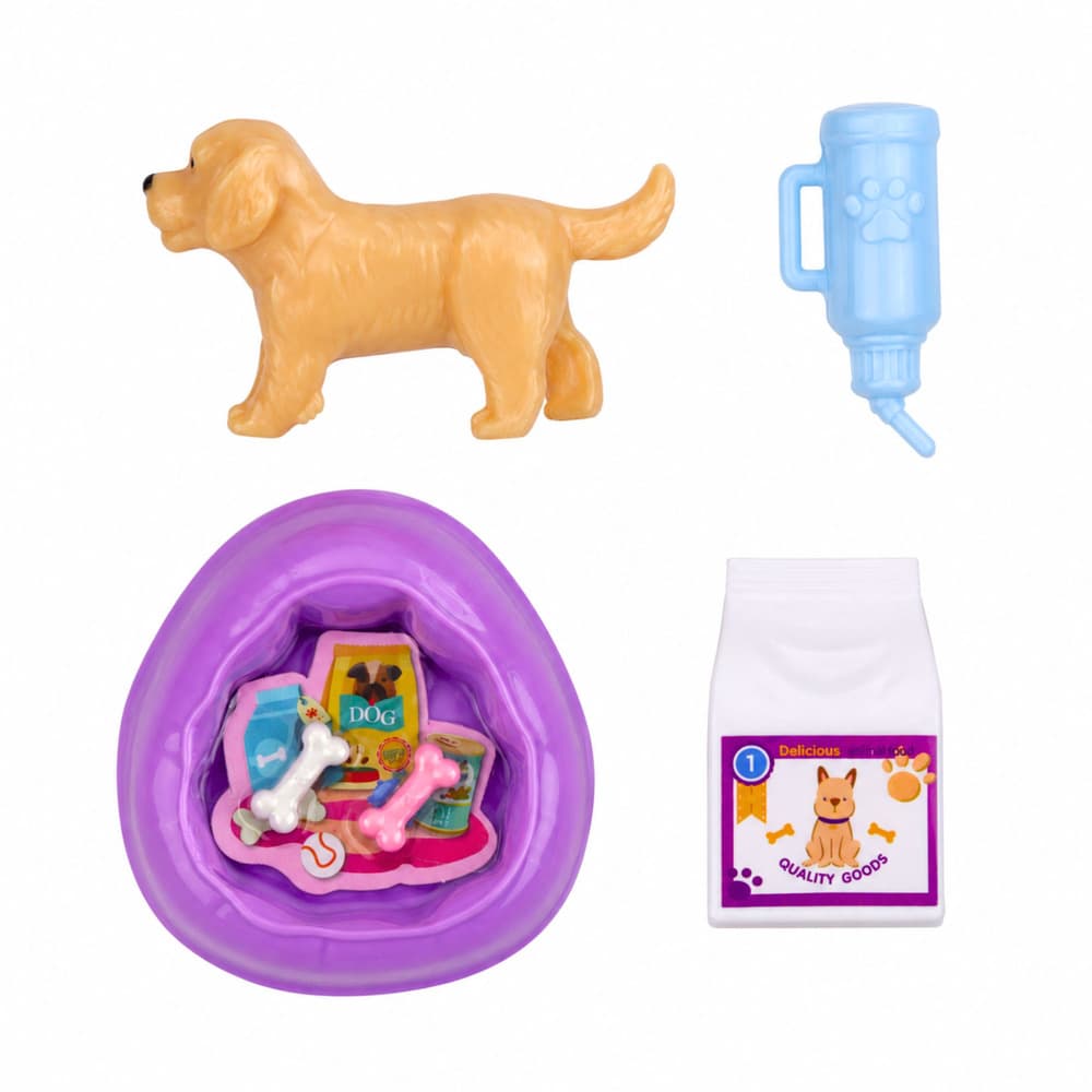 LEAN TOYS Lutka Anlily s psičkom in dodatki za nego 5