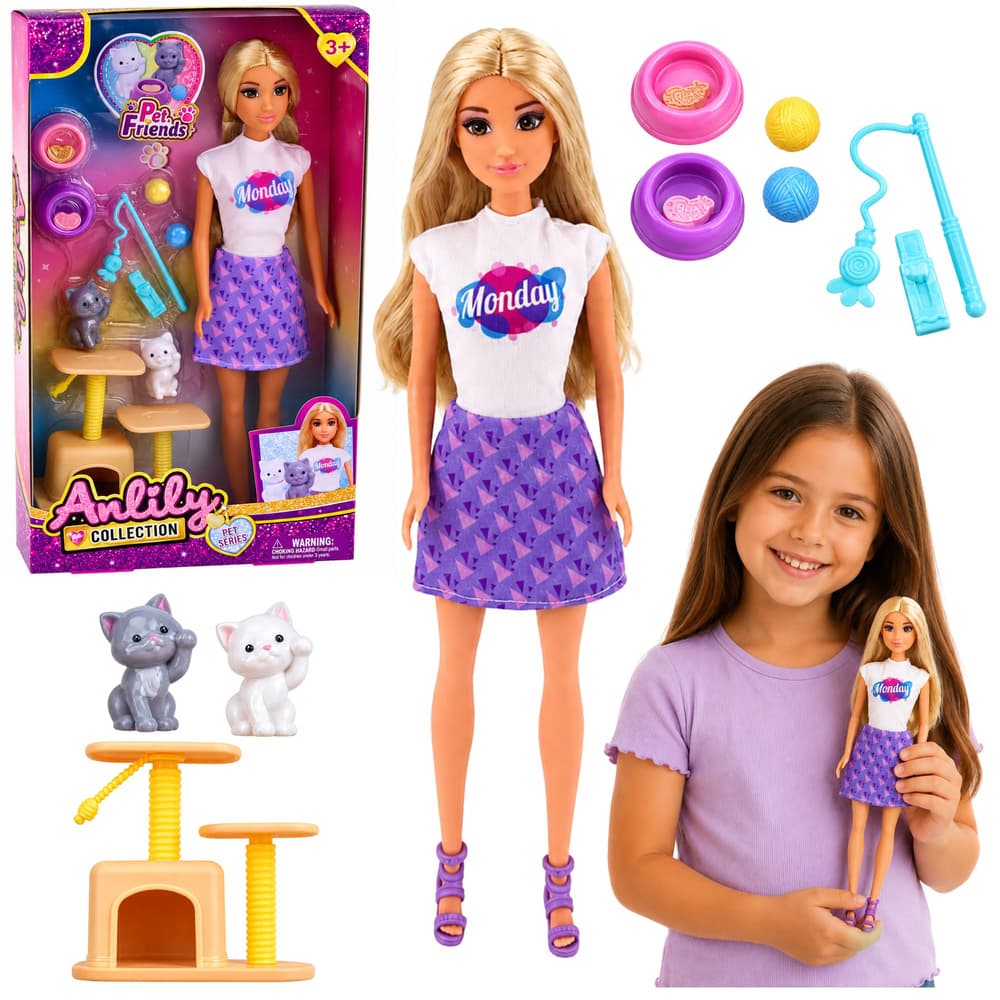 LEAN TOYS Lutka Anlily z mucki in dodatki