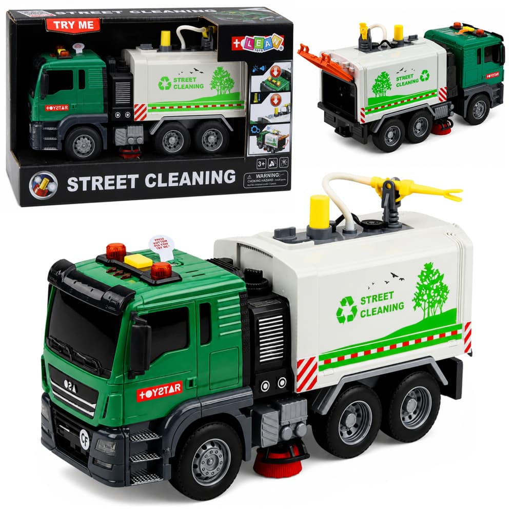Ulična čistilna naprava LEAN TOYS 1:14, s funkcijo izstreljevanja vode, lučmi in zvoki