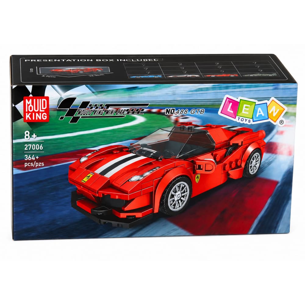 Kocke LEAN TOYS - športni avto, rdeč, 364 el. 5