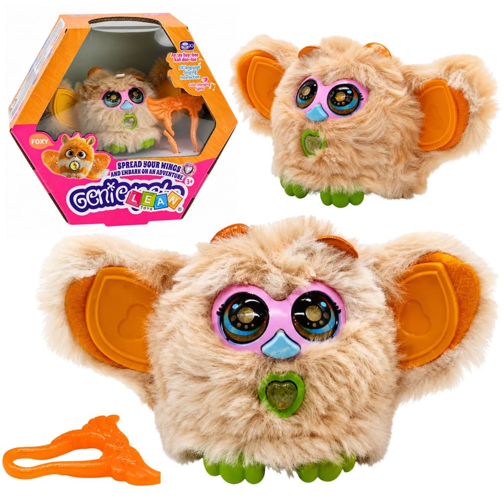 Interaktivni lik Genie Pets, svetleči, zvočni, z obeskom, bež