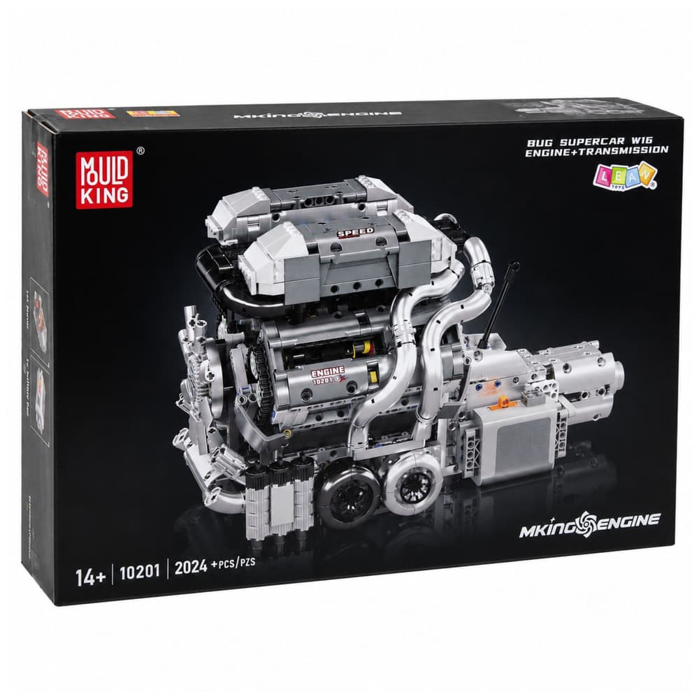 Gradbeni bloki LEAN TOYS - model motorja V8 s menjalnikom (2024 el.) 6