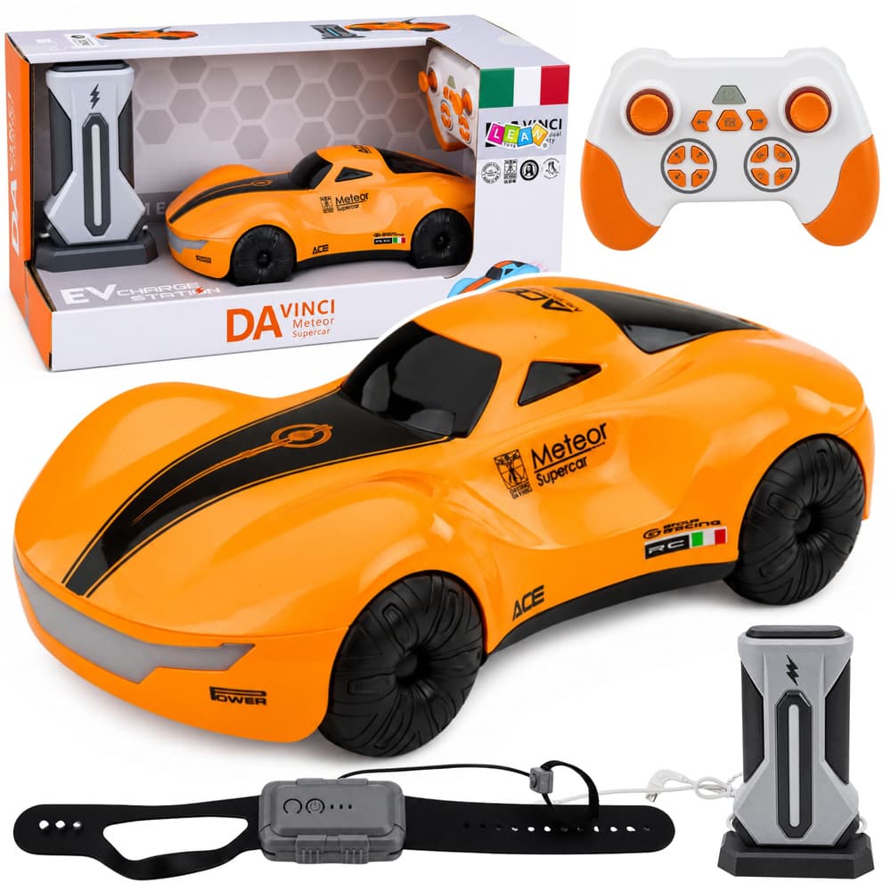RC avto LEAN TOYS, upravljanje z gestami, luči in dim, oranžni