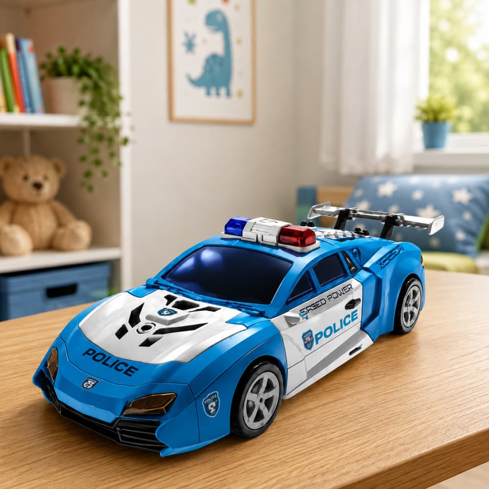 Policijski robot 2v1: avto, izstrelitev, luči, zvoki 6