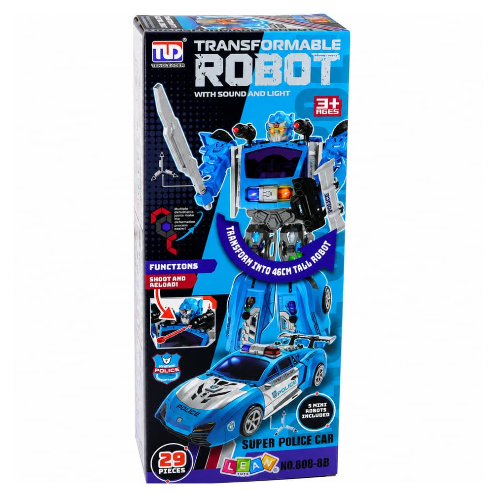 Policijski robot 2v1: avto, izstrelitev, luči, zvoki 7