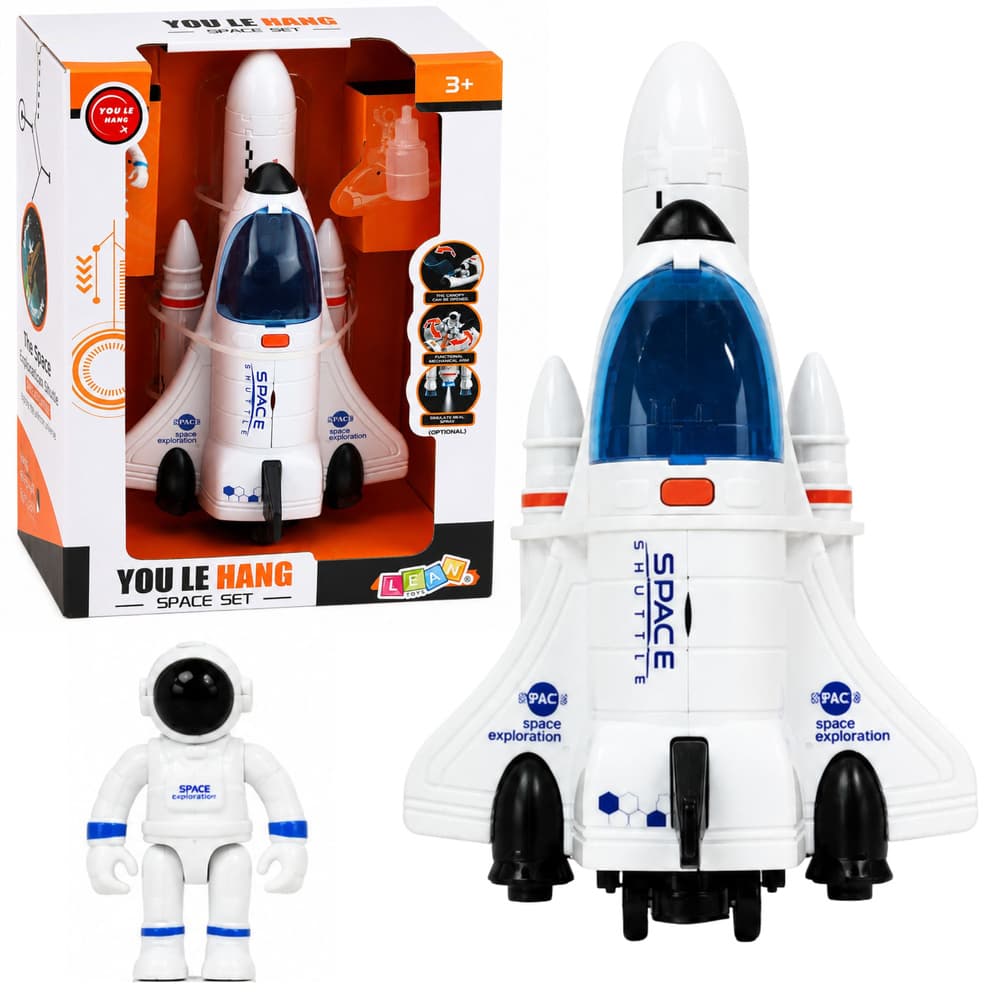 Promenadni vesoljski čoln z astronautom, lučmi, zvoki in učinkom vodne megle