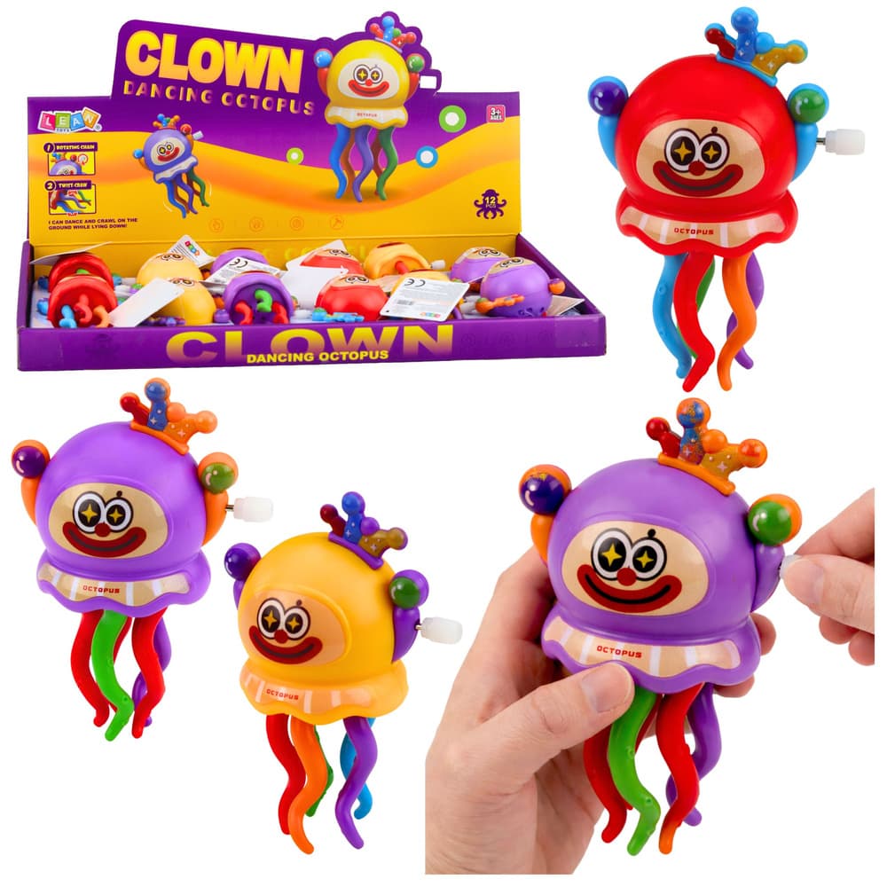 Natočna igrača Lean Toys - Ośmiornica klaun (igrača na navijanje)
