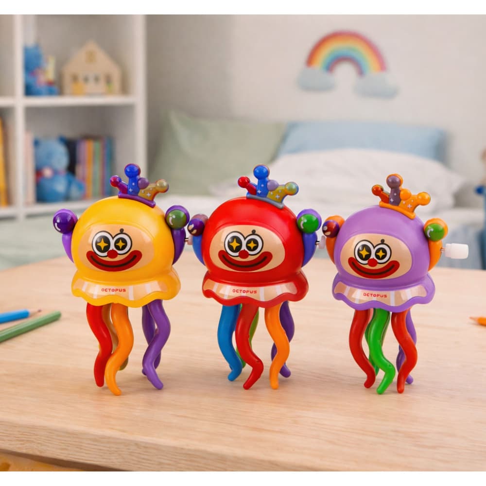 Natočna igrača Lean Toys - Ośmiornica klaun (igrača na navijanje) 5