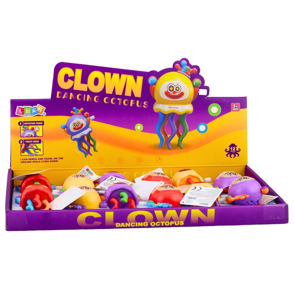 Natočna igrača Lean Toys - Ośmiornica klaun (igrača na navijanje) 6