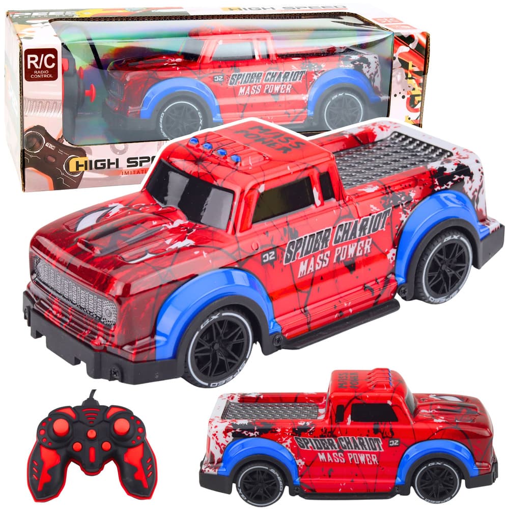 LEAN TOYS RC terenski avto Prikazen, luči, rdeč