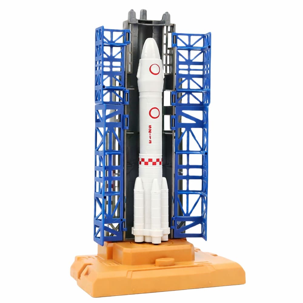 LEAN TOYS Vesoljski set: Raketa, lansirni stolp, astronavti 2