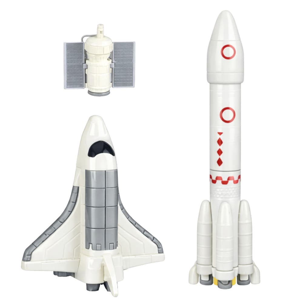 LEAN TOYS Vesoljski set: Raketa, lansirni stolp, astronavti 3